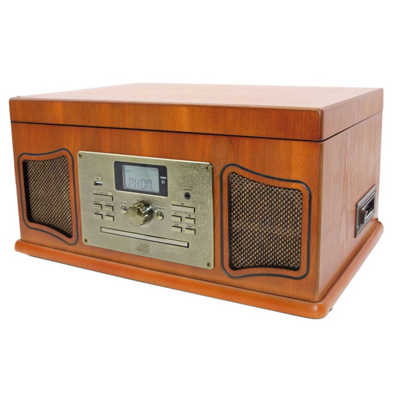 Lauson Ivx22 Tocadiscos Clásico De Madera Cd Radio Grabación con Ofertas en  Carrefour